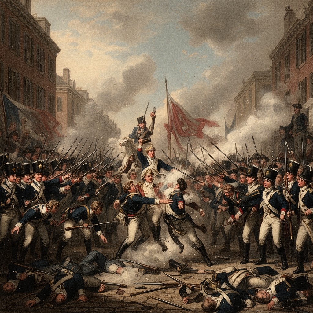 AI-generated illustration of Boston Massacre