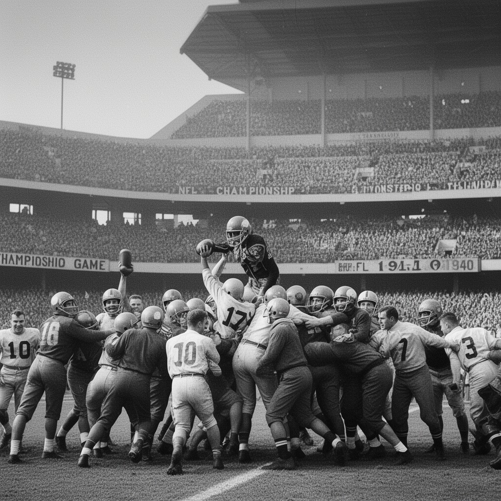 AI-generated illustration of NFL Championship Game 1940