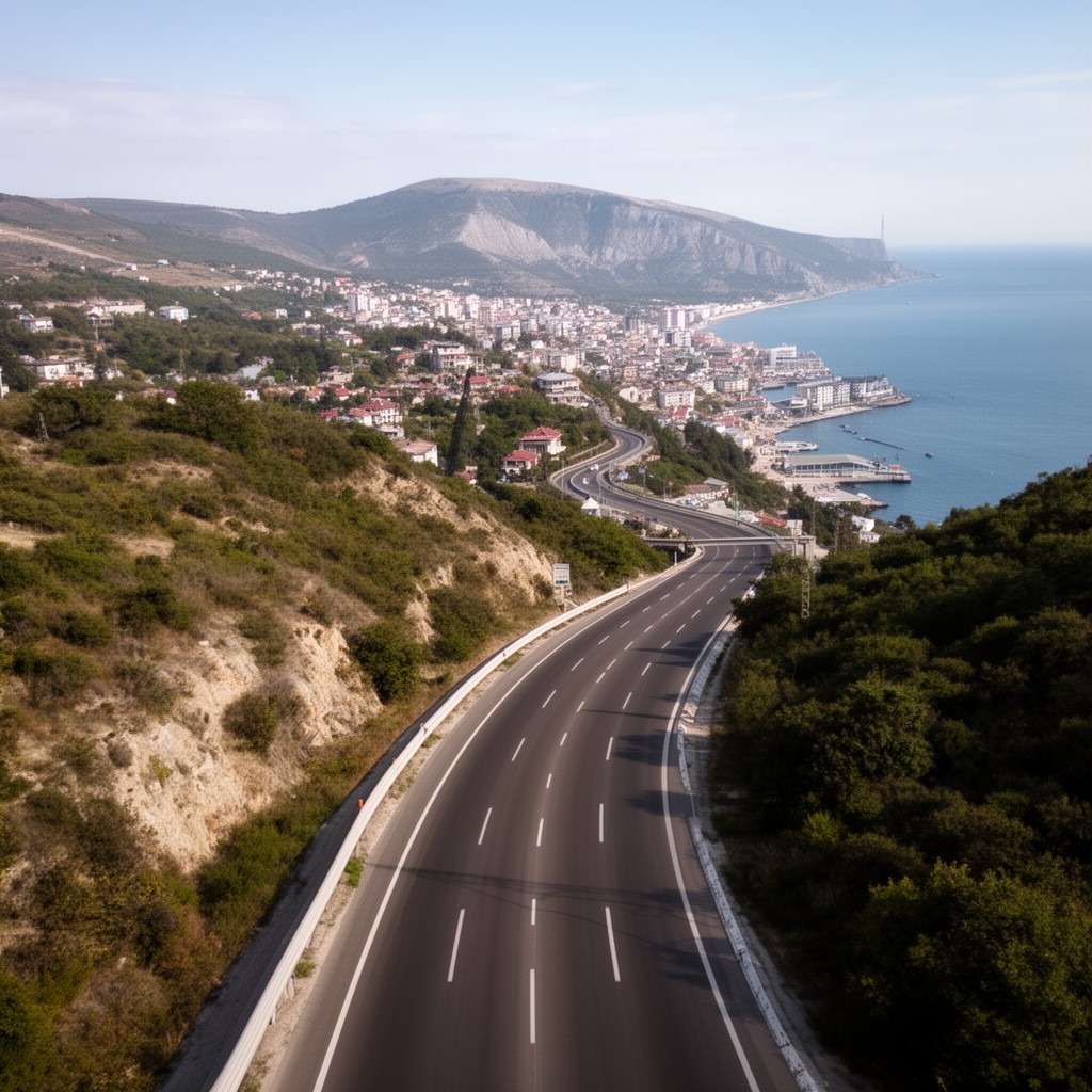 AI-generated illustration of Simferopol–Yalta highway