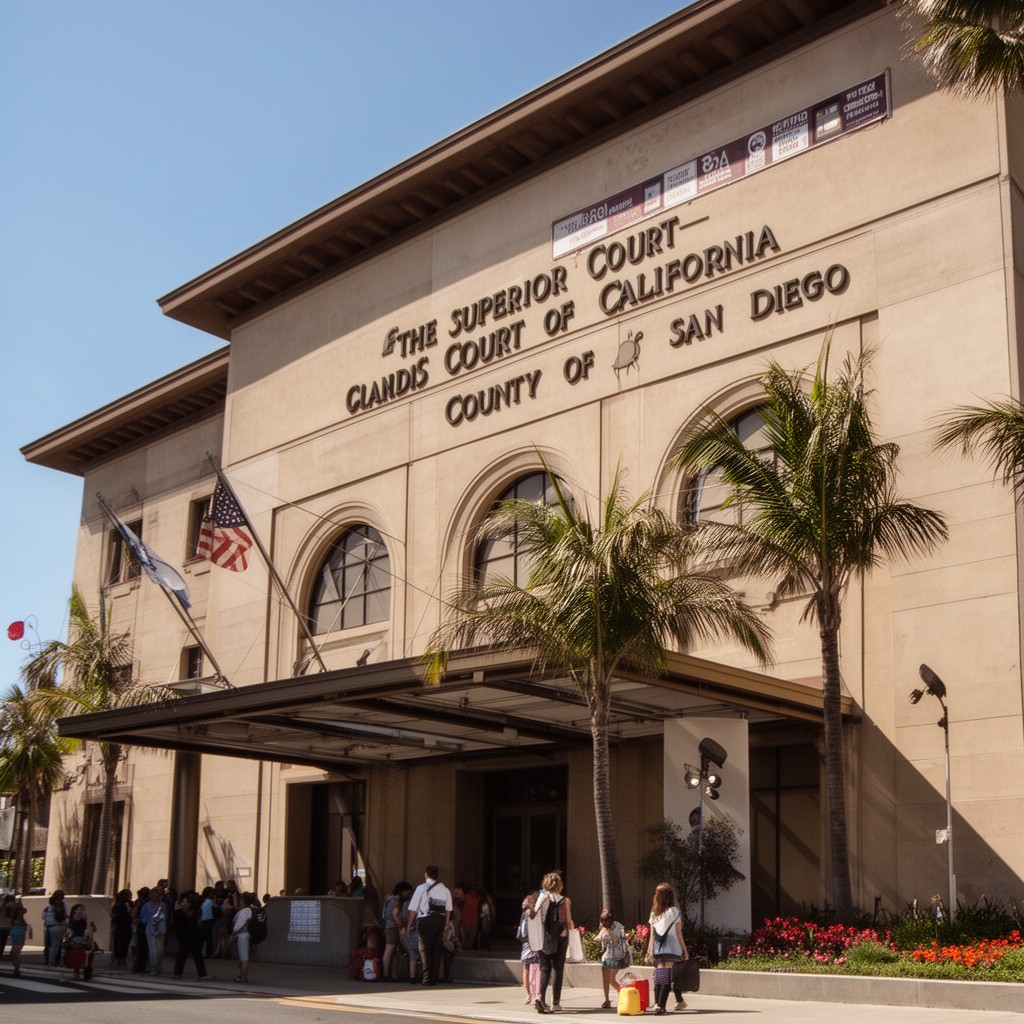 AI-generated illustration of Superior Court of California, County of San Diego