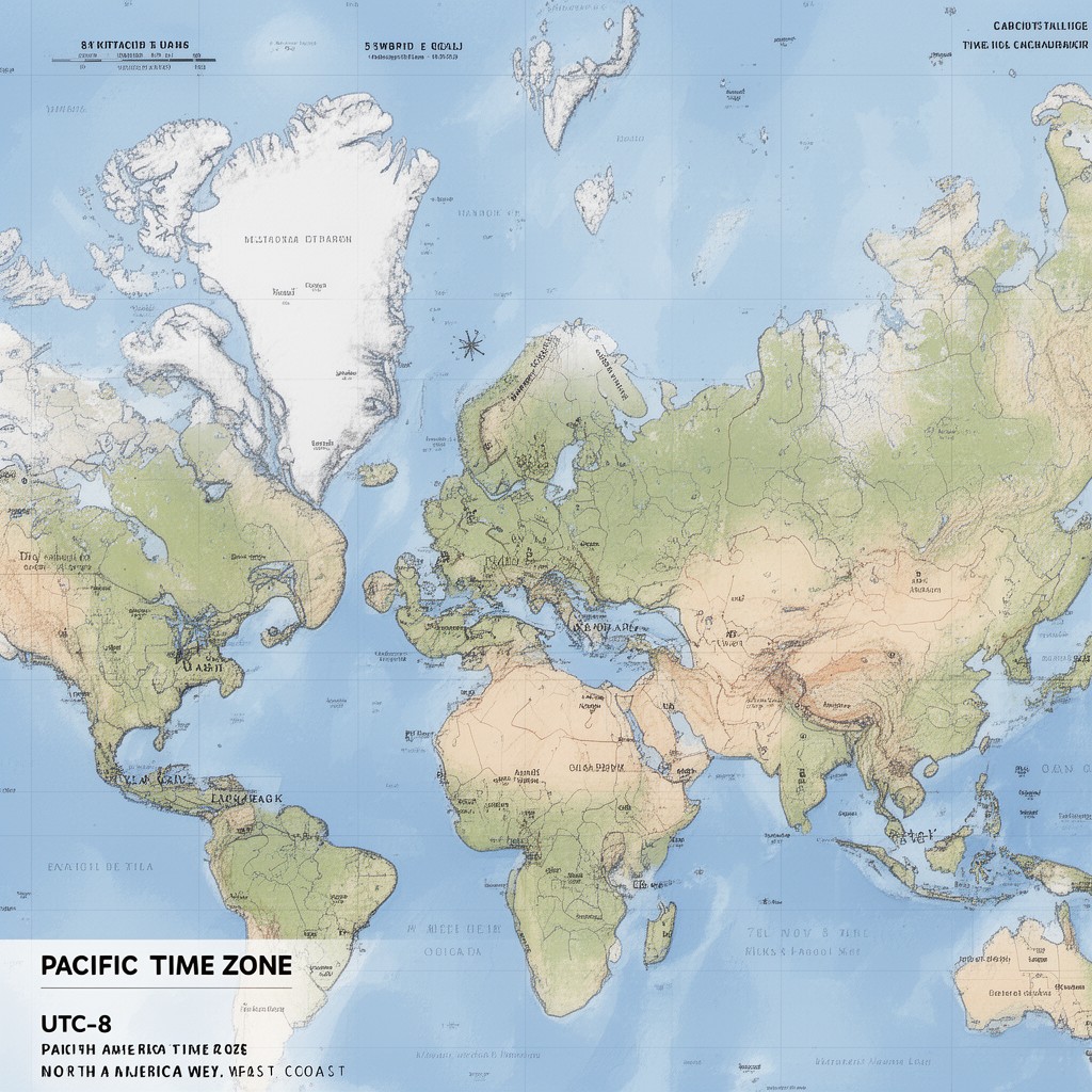 AI-generated illustration of Pacific Time Zone