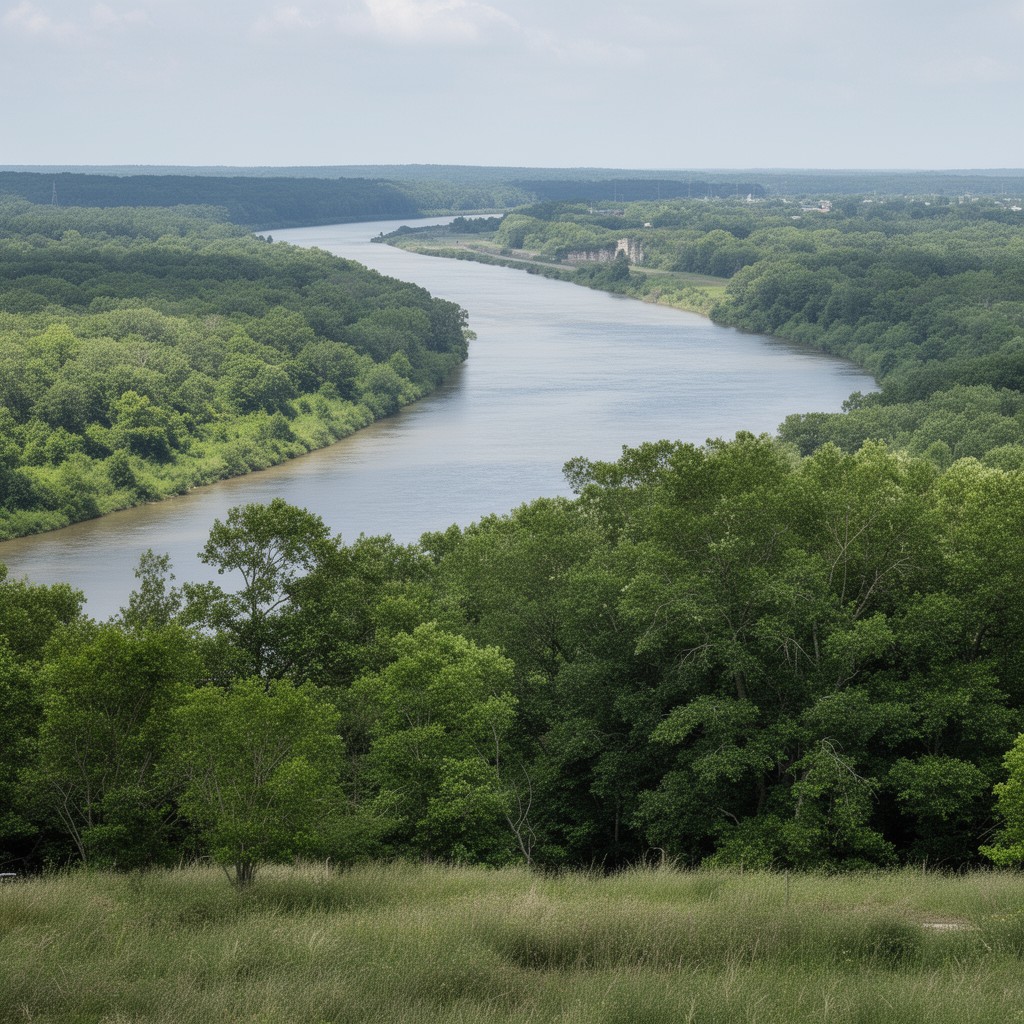 AI-generated illustration of Upper Mississippi River National Wildlife and Fish Refuge