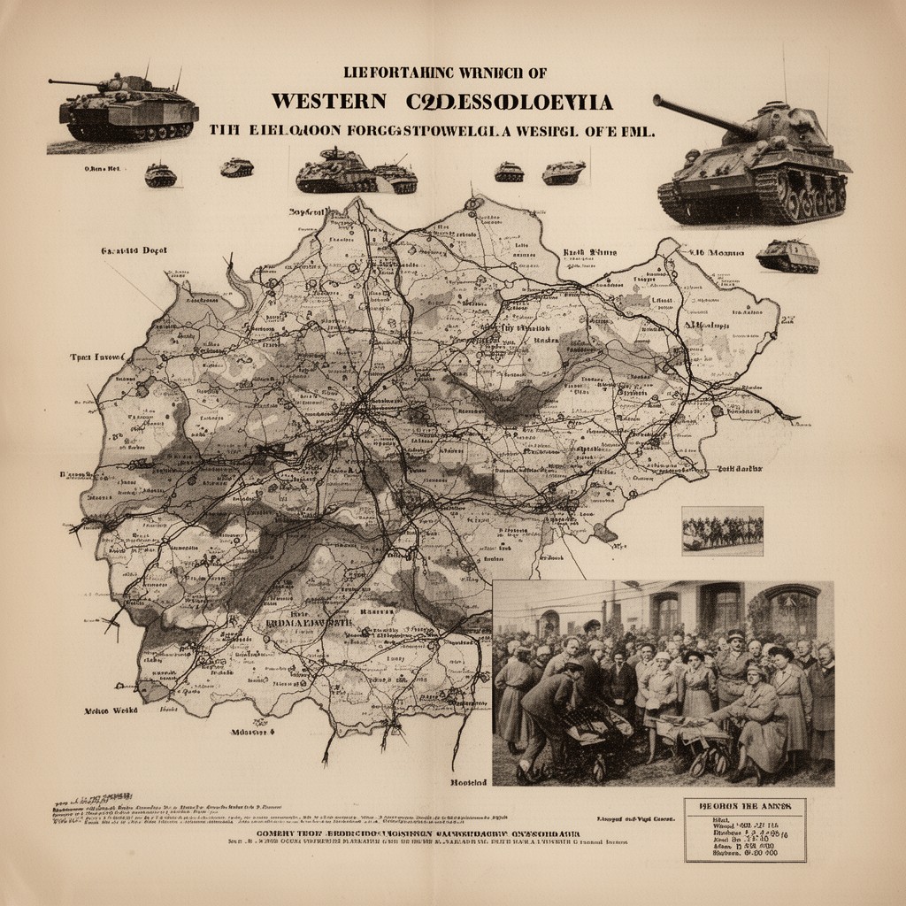 AI-generated illustration of Liberation of western Czechoslovakia
