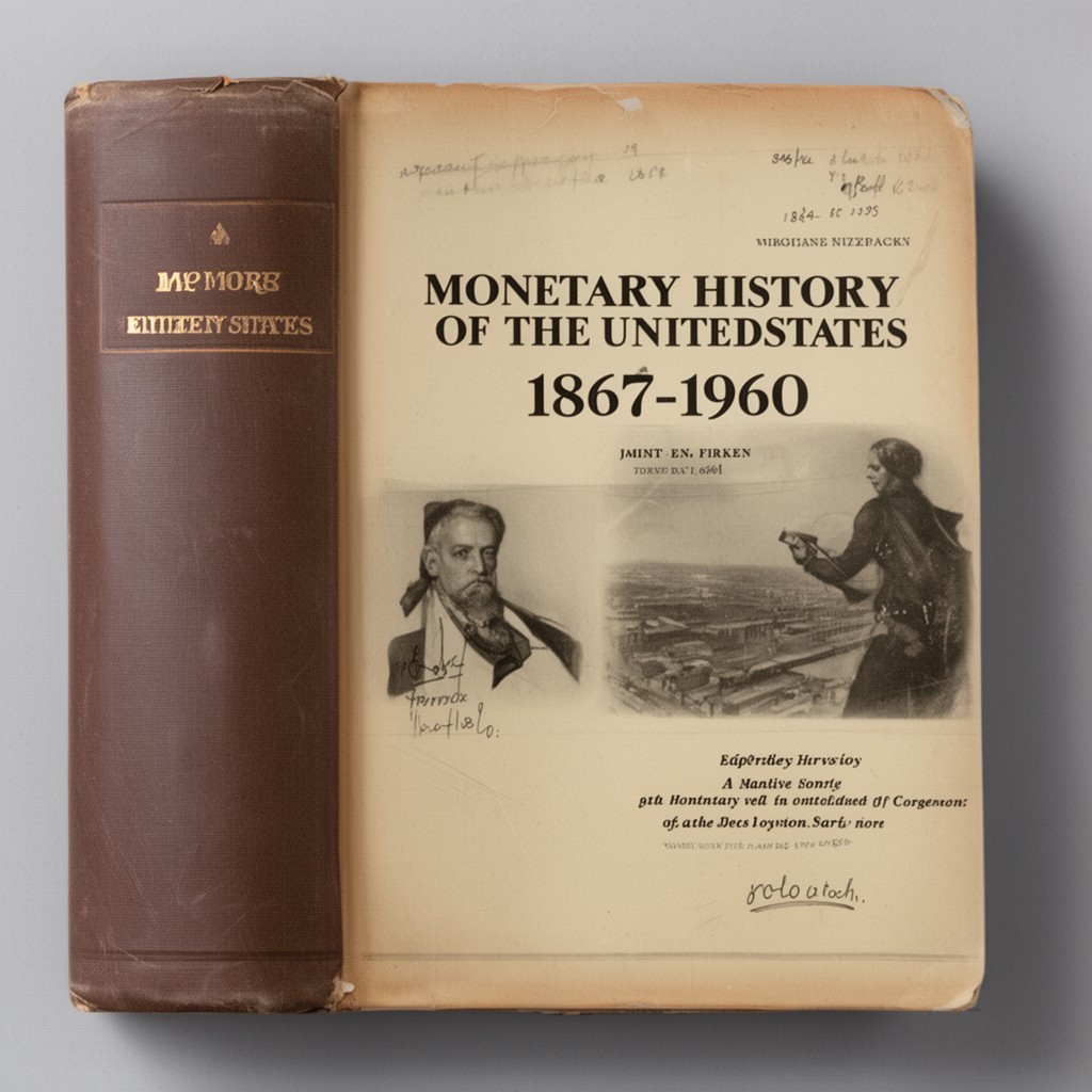 AI-generated illustration of A Monetary History of the United States, 1867–1960