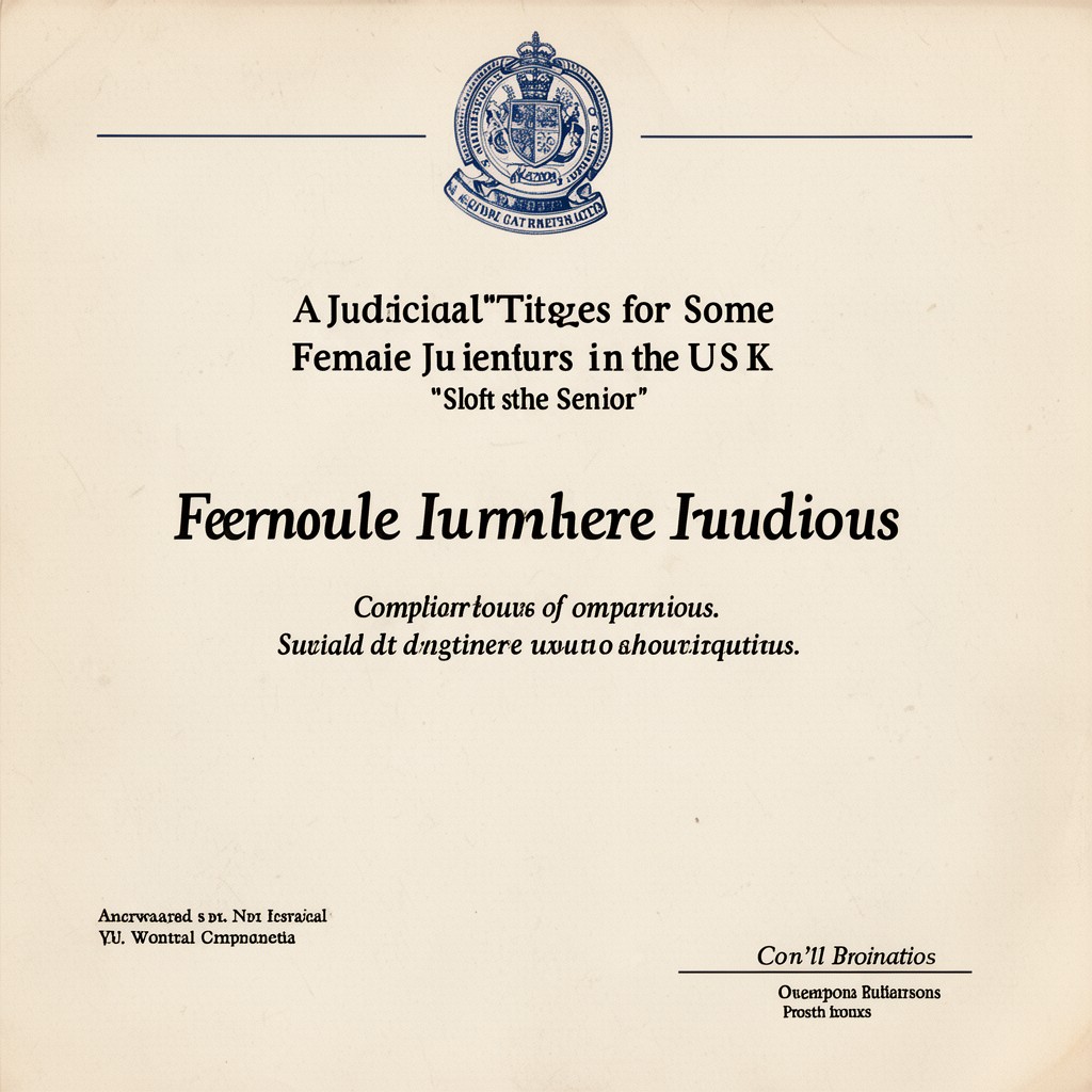 AI-generated illustration of judicial title for some female judges in the UK