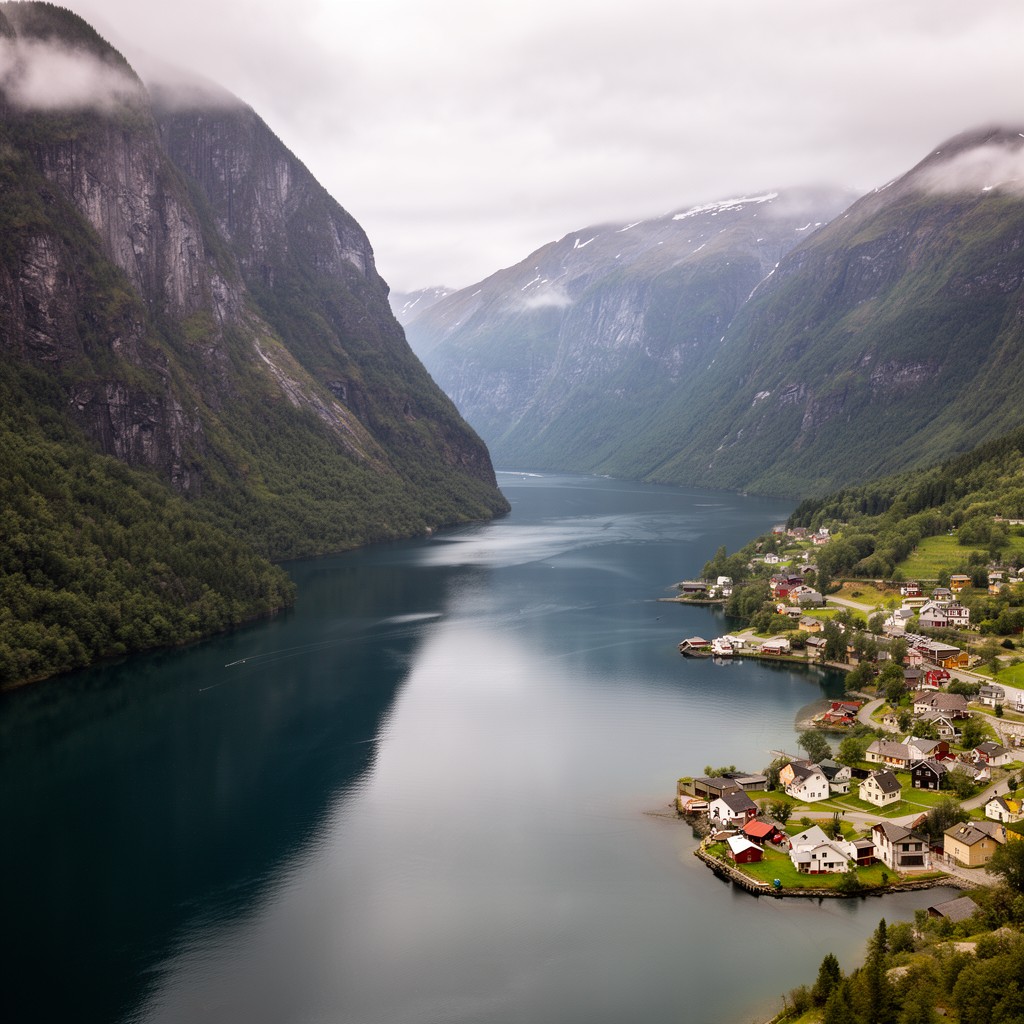 AI-generated illustration of Sognefjord