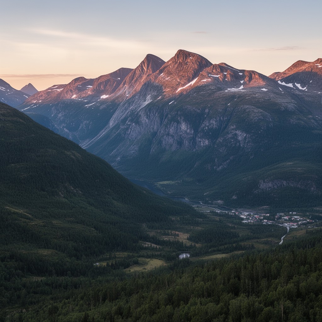 AI-generated illustration of Scandinavian Mountains