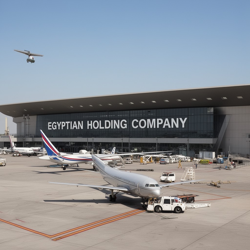 AI-generated illustration of Egyptian Holding Company for Airports and Air Navigation