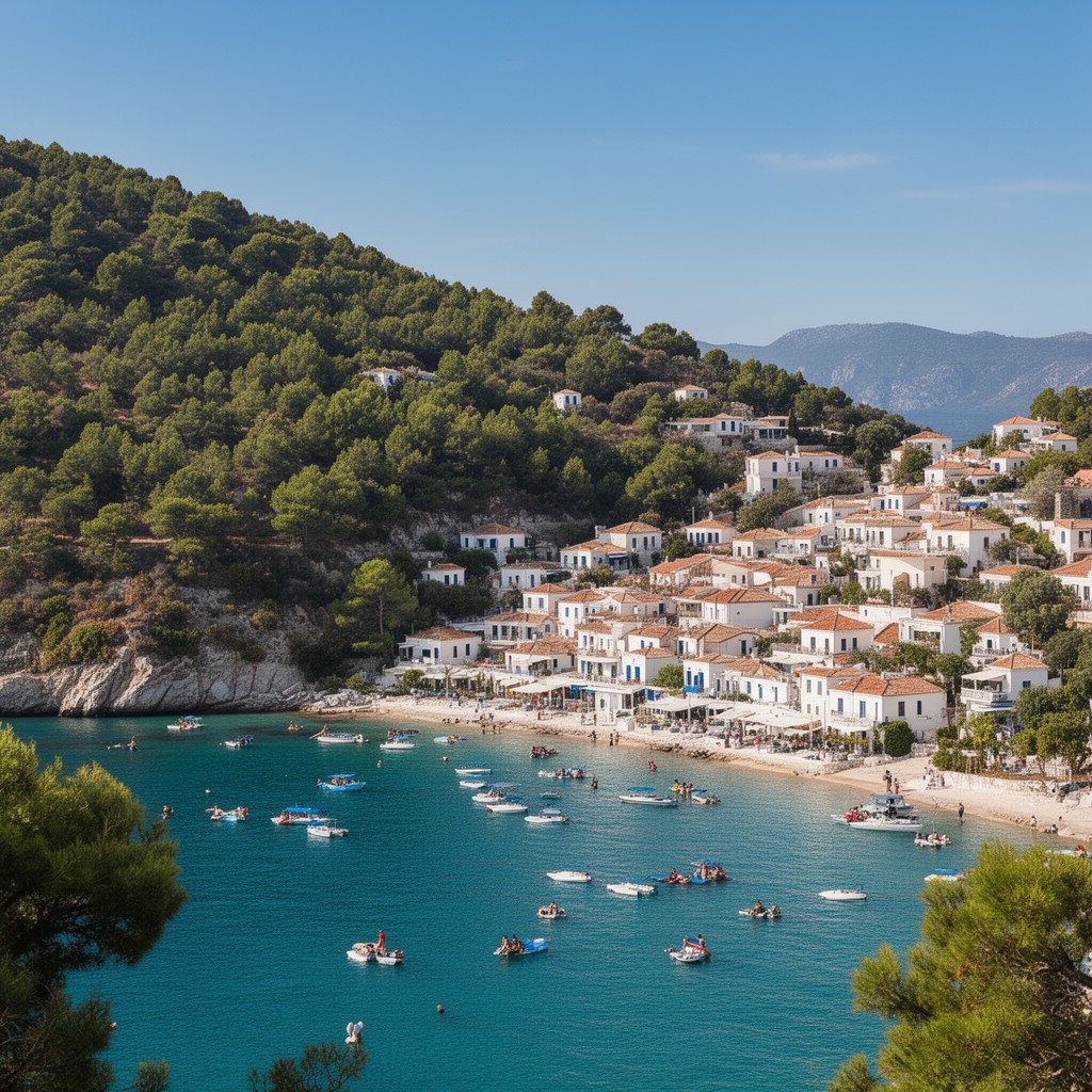AI-generated illustration of Skopelos