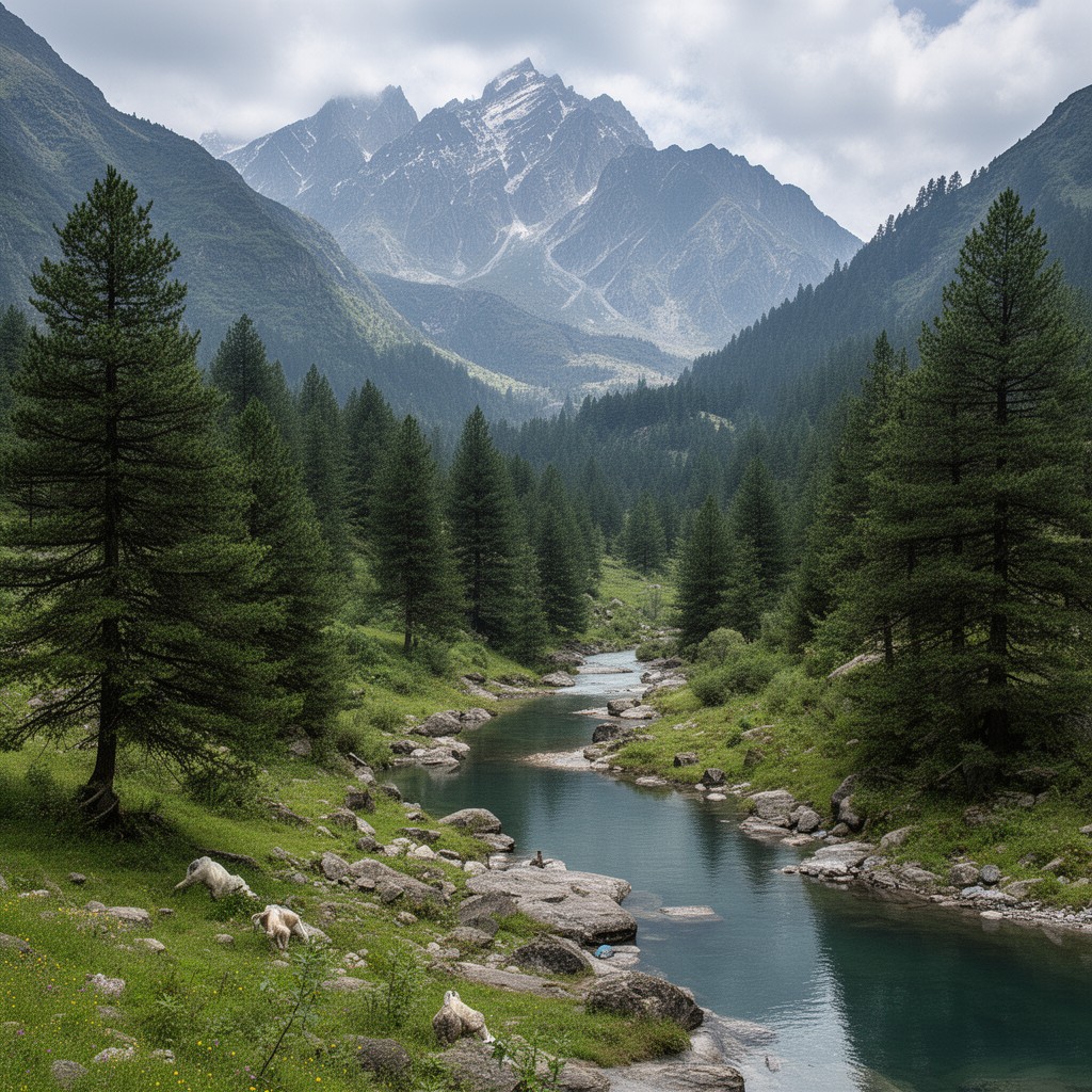 AI-generated illustration of Khirganga National Park