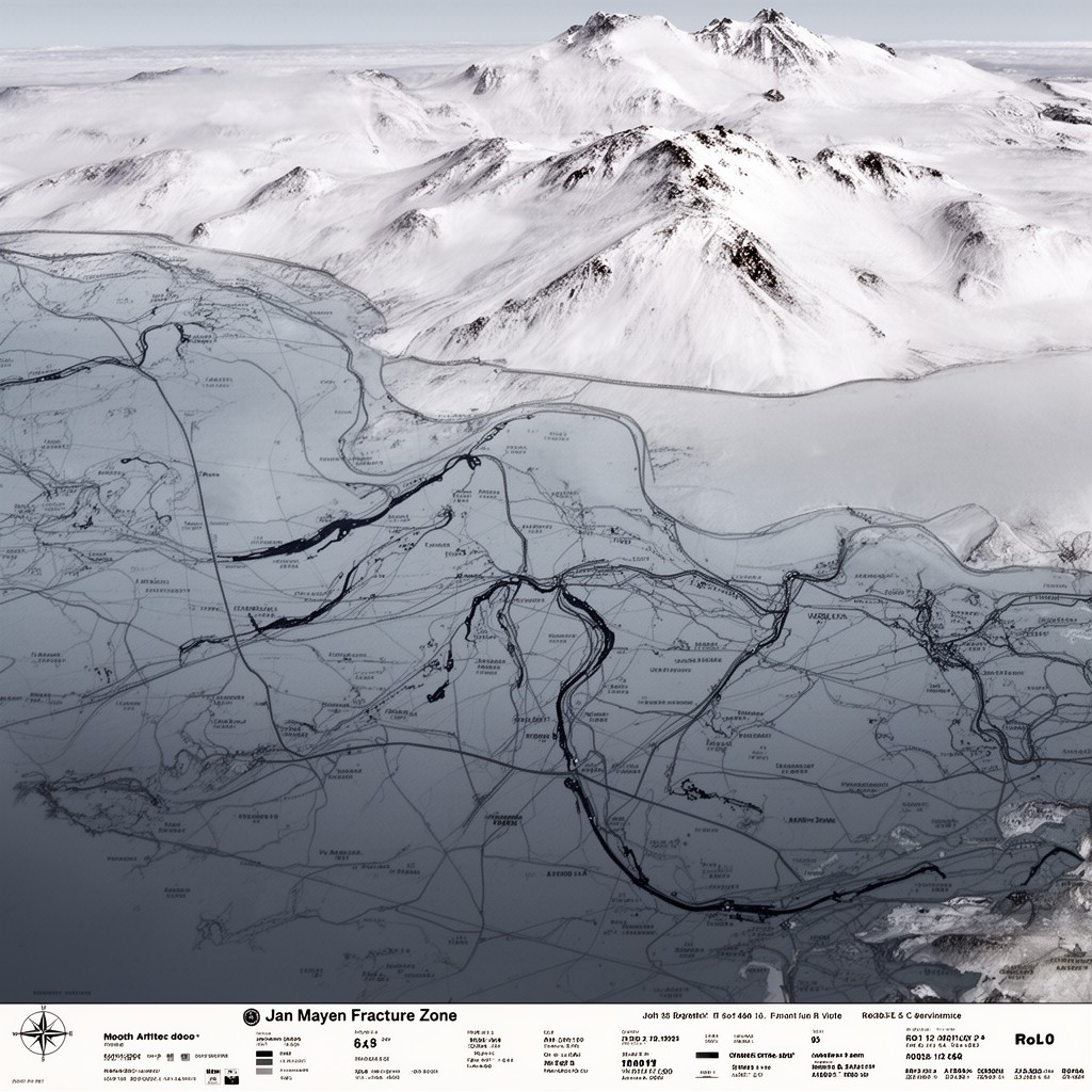 AI-generated illustration of Jan Mayen Fracture Zone