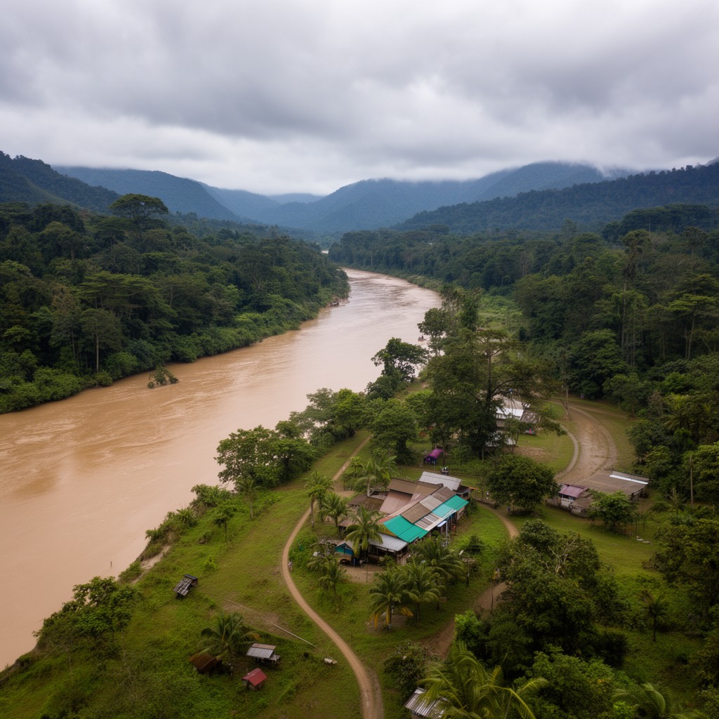 AI-generated illustration of Barito River