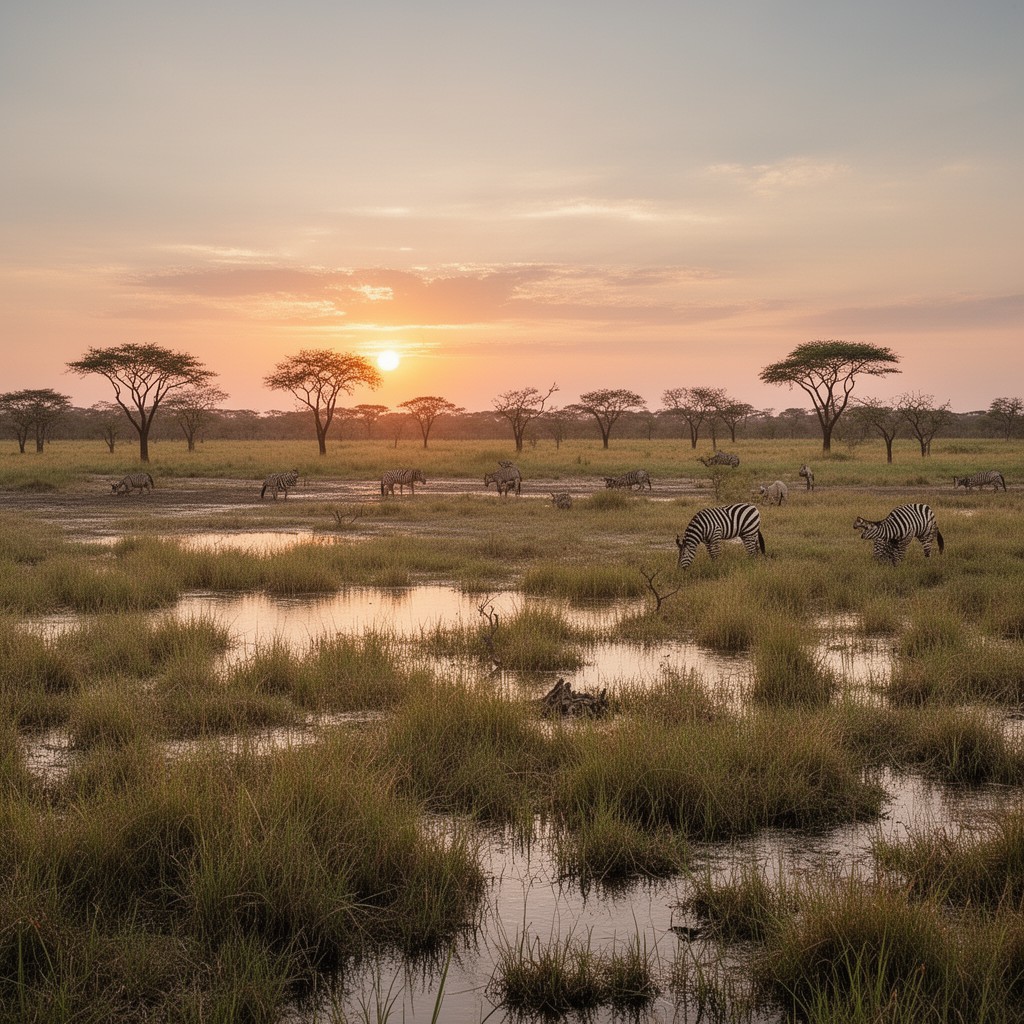 AI-generated illustration of Okavango Delta