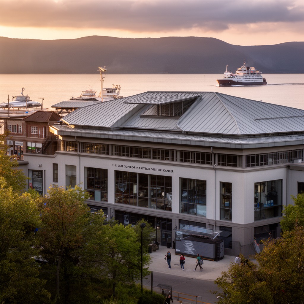 AI-generated illustration of Lake Superior Maritime Visitor Center