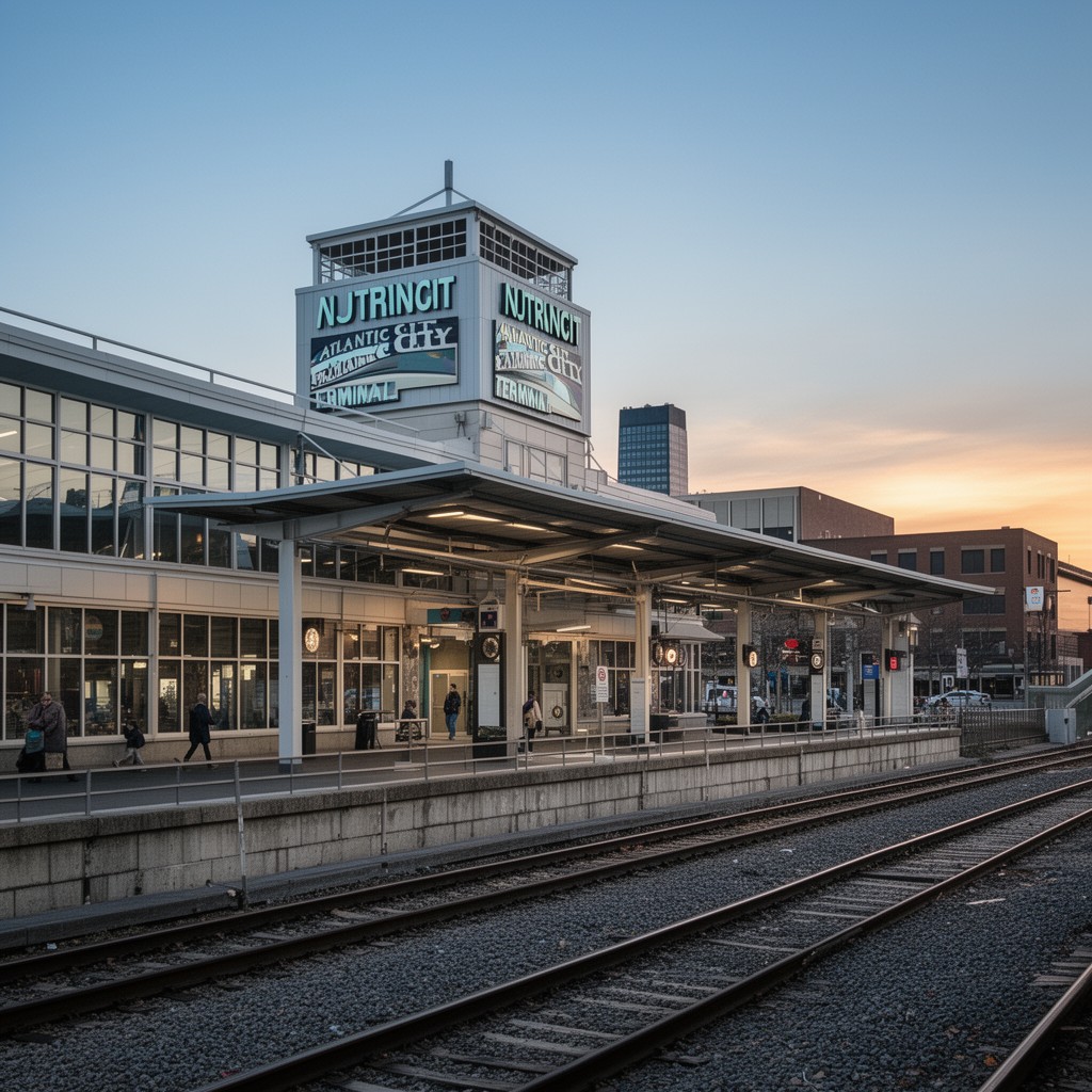 AI-generated illustration of Atlantic City Rail Terminal