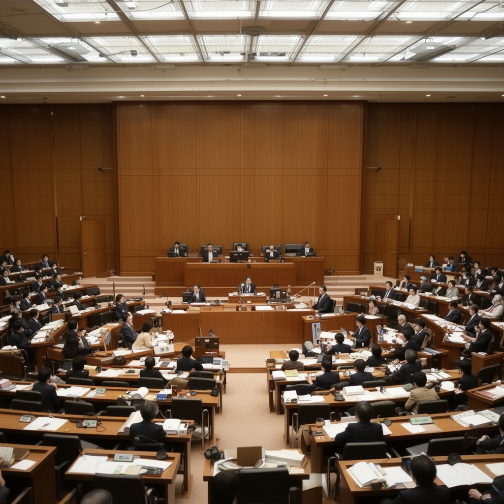 AI-generated illustration of House of Councillors chamber