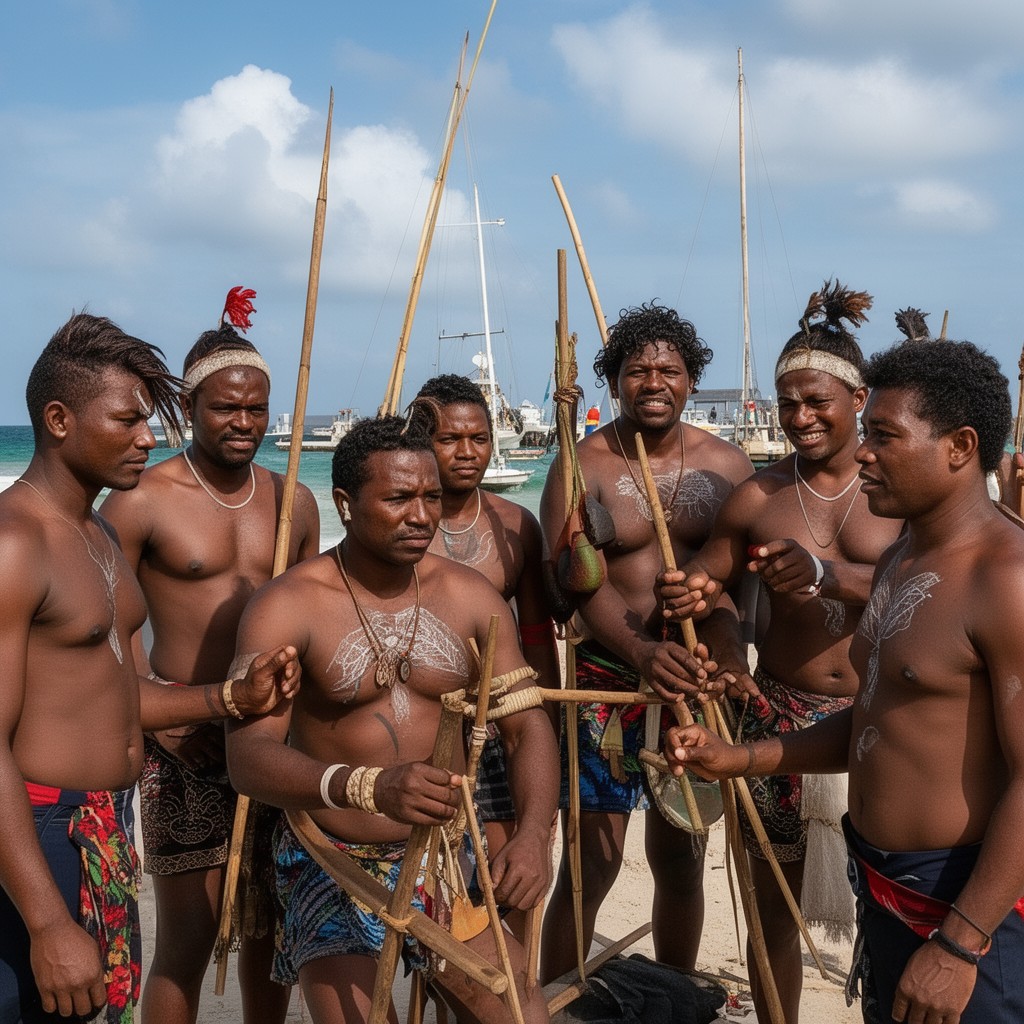 AI-generated illustration of Torres Strait Islanders