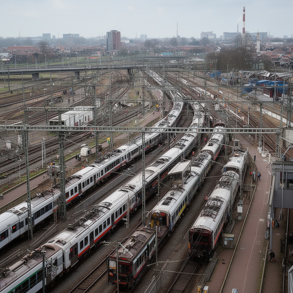 AI-generated illustration of Dutch railway network