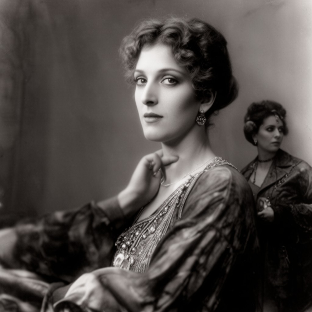AI-generated illustration of Alla Nazimova