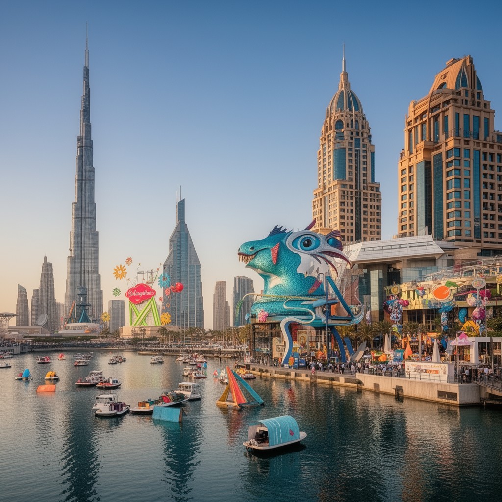 AI-generated illustration of Dubai Festivals and Retail Establishment