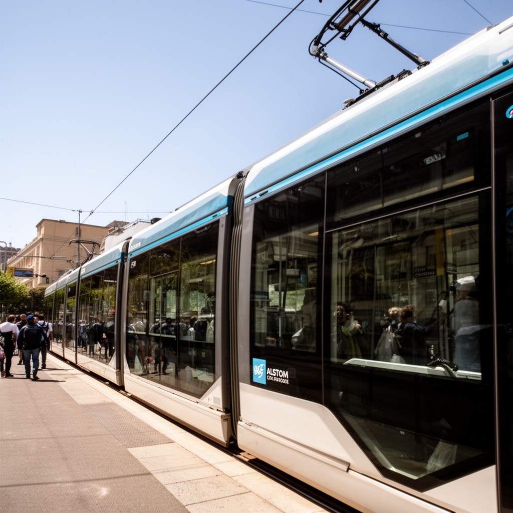 AI-generated illustration of Alstom Citadis tram