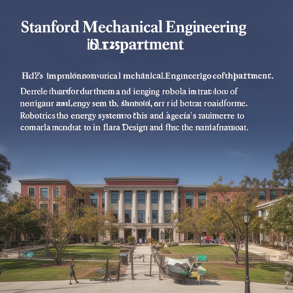 AI-generated illustration of Stanford Mechanical Engineering Department