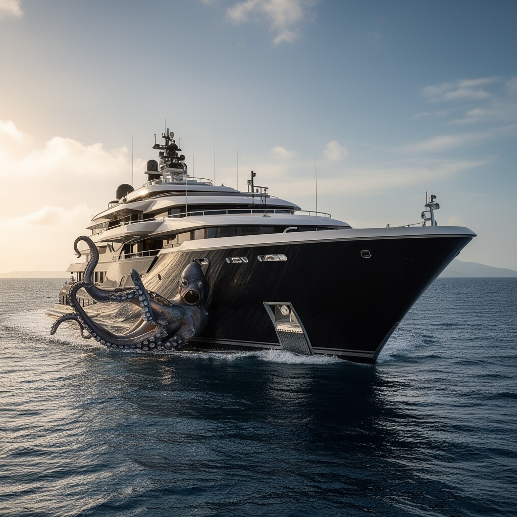 AI-generated illustration of Octopus (yacht)