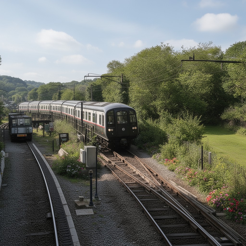 AI-generated illustration of Mole Valley line