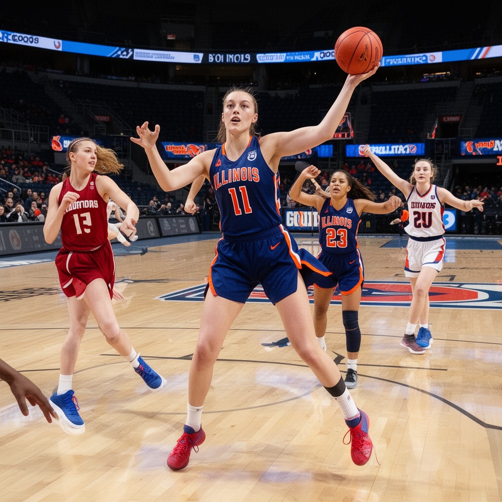 AI-generated illustration of Illinois Fighting Illini women's basketball