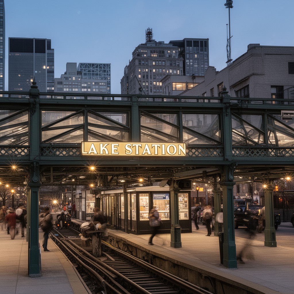 AI-generated illustration of Lake station
