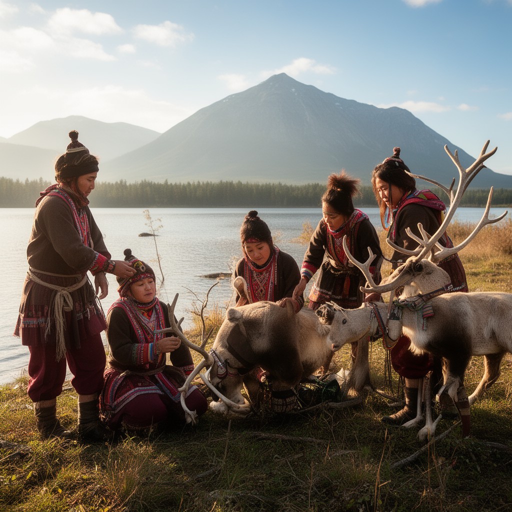 AI-generated illustration of Sami people