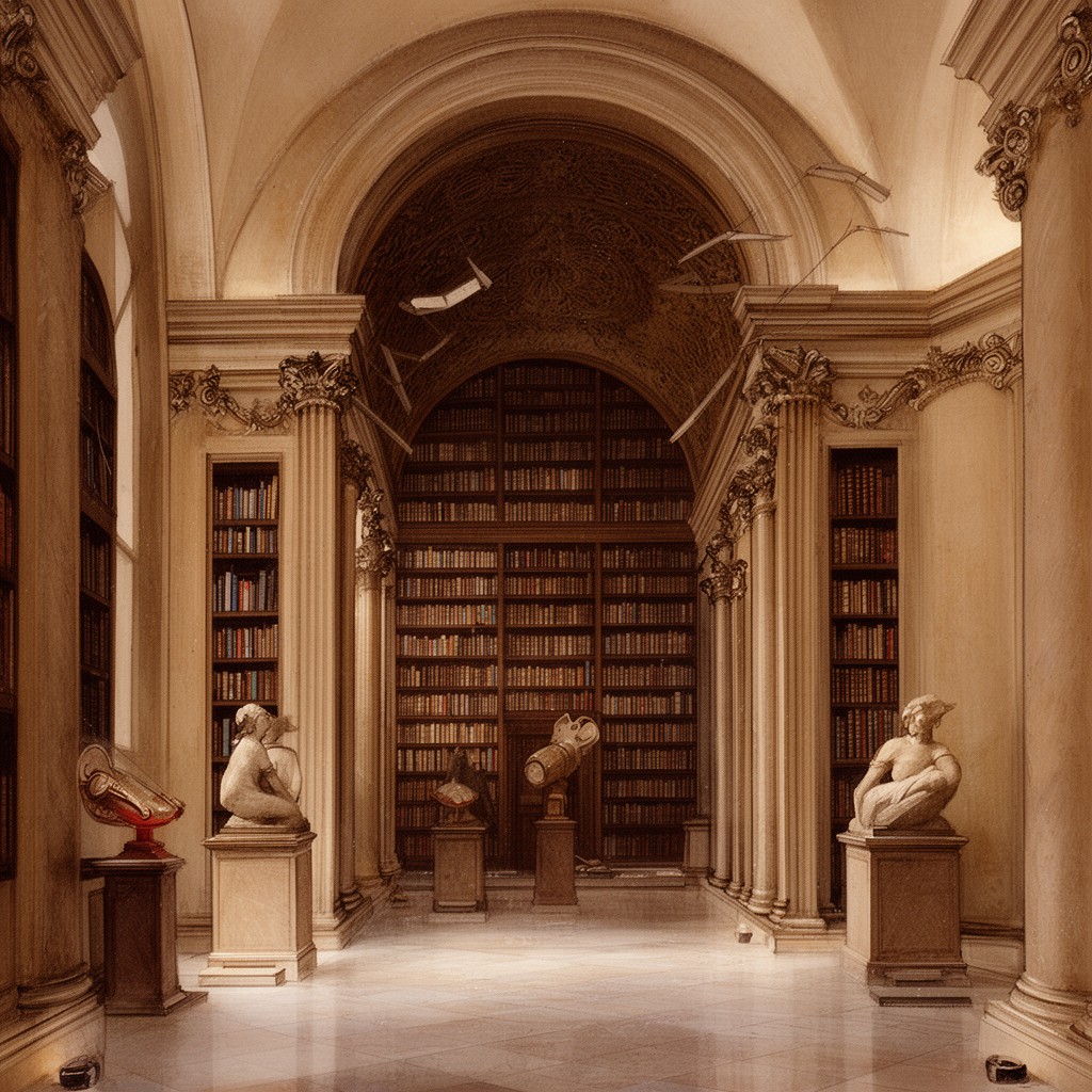 AI-generated illustration of Library of Alexandria