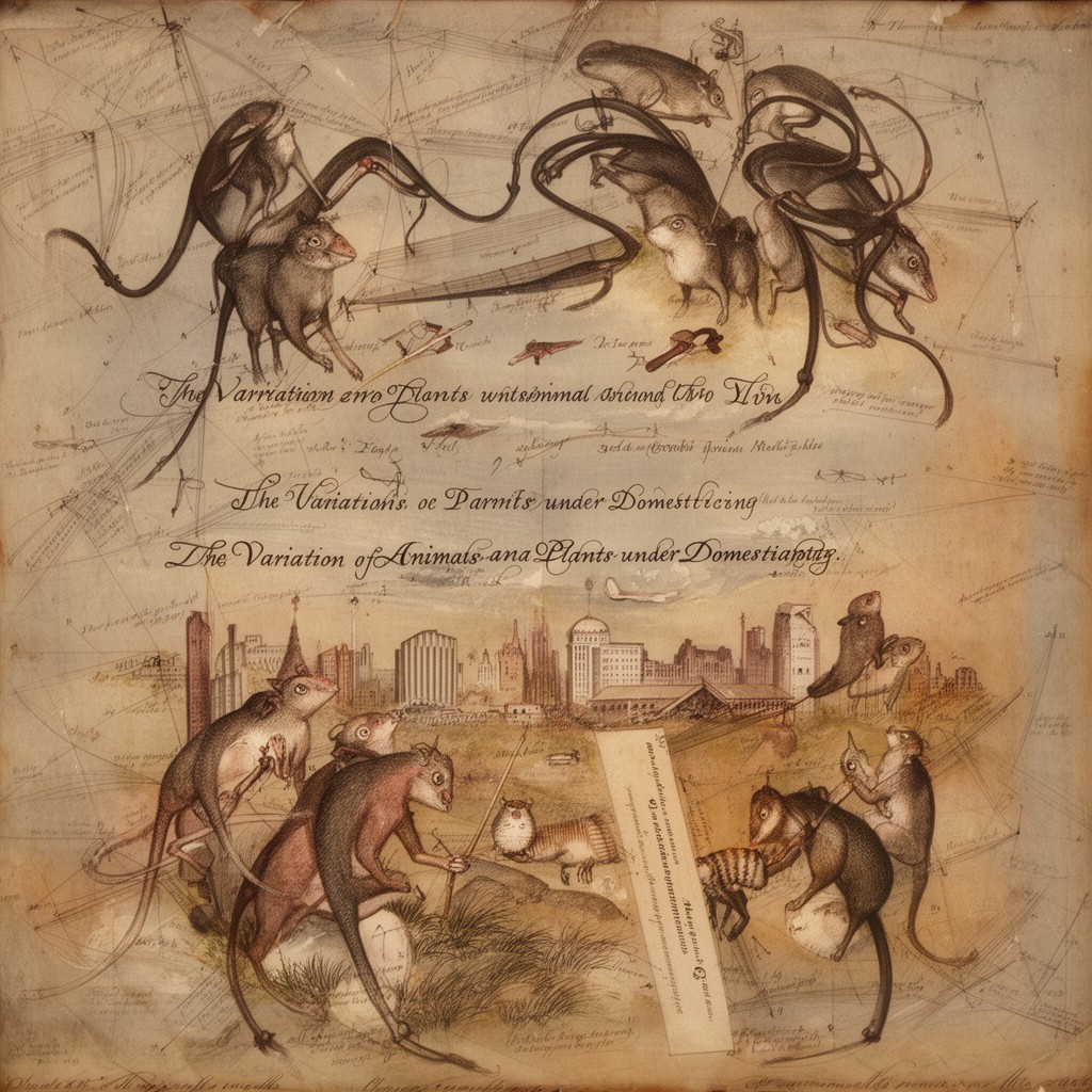 AI-generated illustration of The Variation of Animals and Plants under Domestication