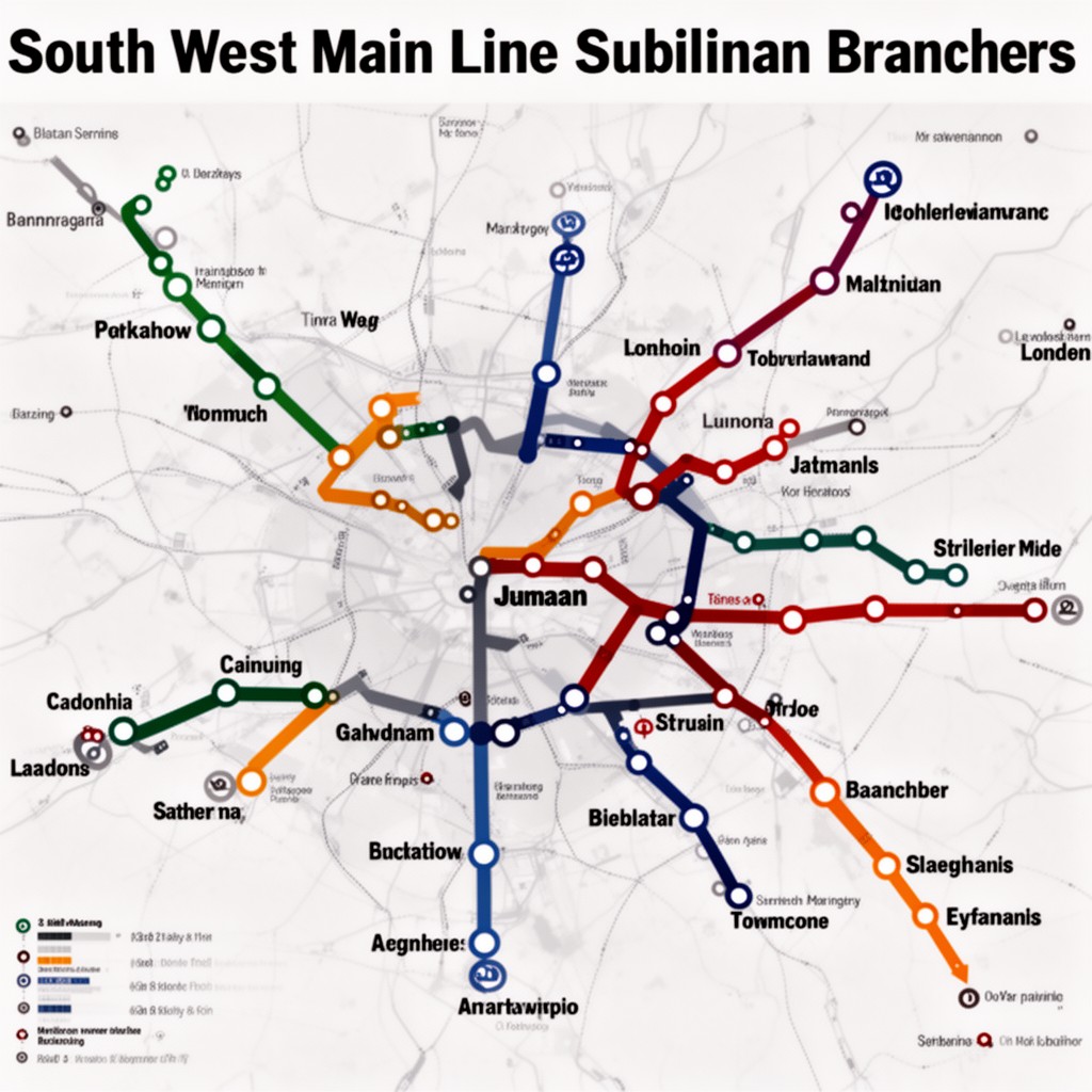 AI-generated illustration of South West Main Line suburban branches