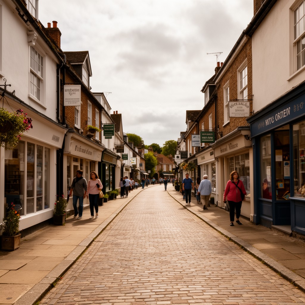 AI-generated illustration of Ewell Village High Street