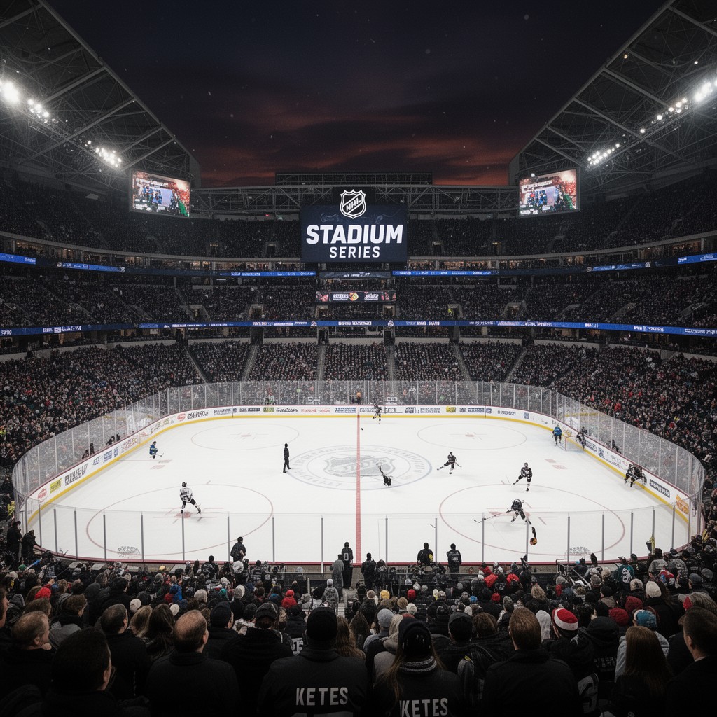 AI-generated illustration of NHL Stadium Series