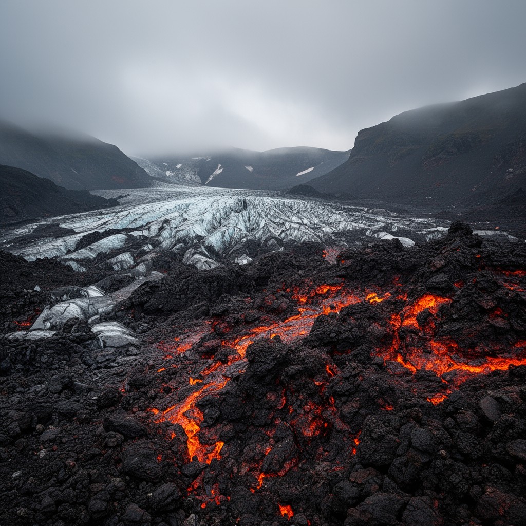 AI-generated illustration of Lava Glacier