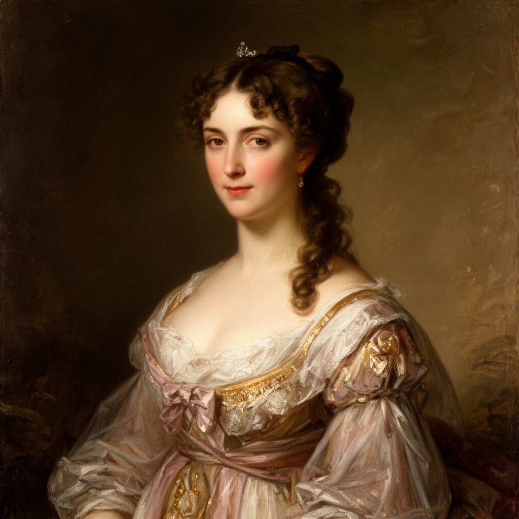 AI-generated illustration of Louise Catherine Eléonore Denuelle de la Plaigne