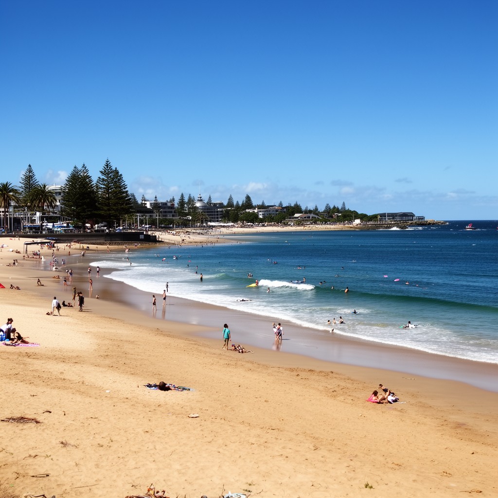 AI-generated illustration of Mooloolaba Beach