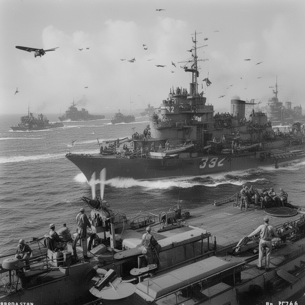 AI-generated illustration of Battle of Coral Sea
