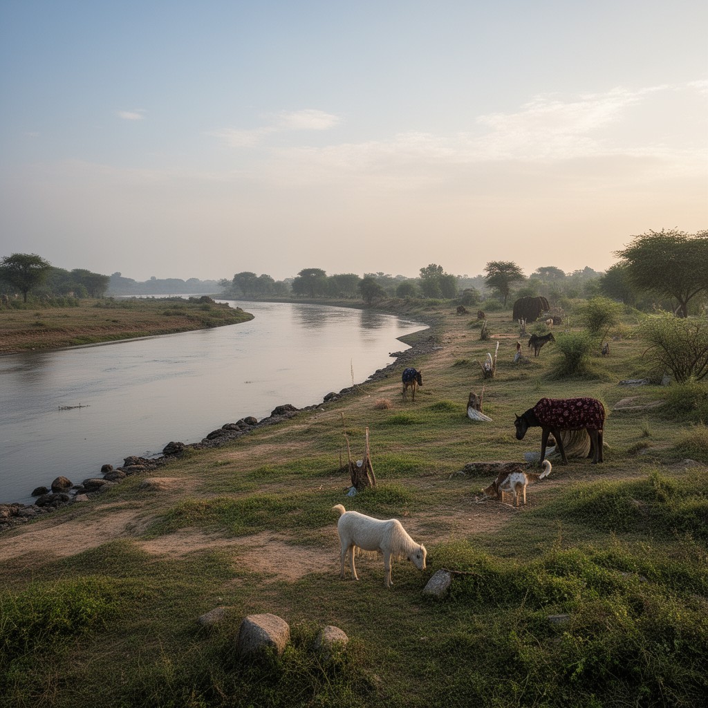 AI-generated illustration of Son River