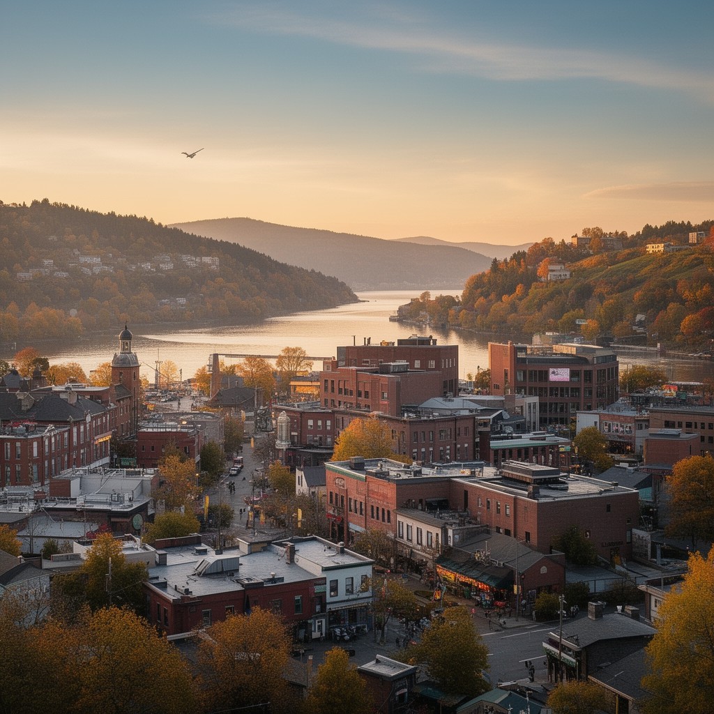 AI-generated illustration of Burlington, Vermont