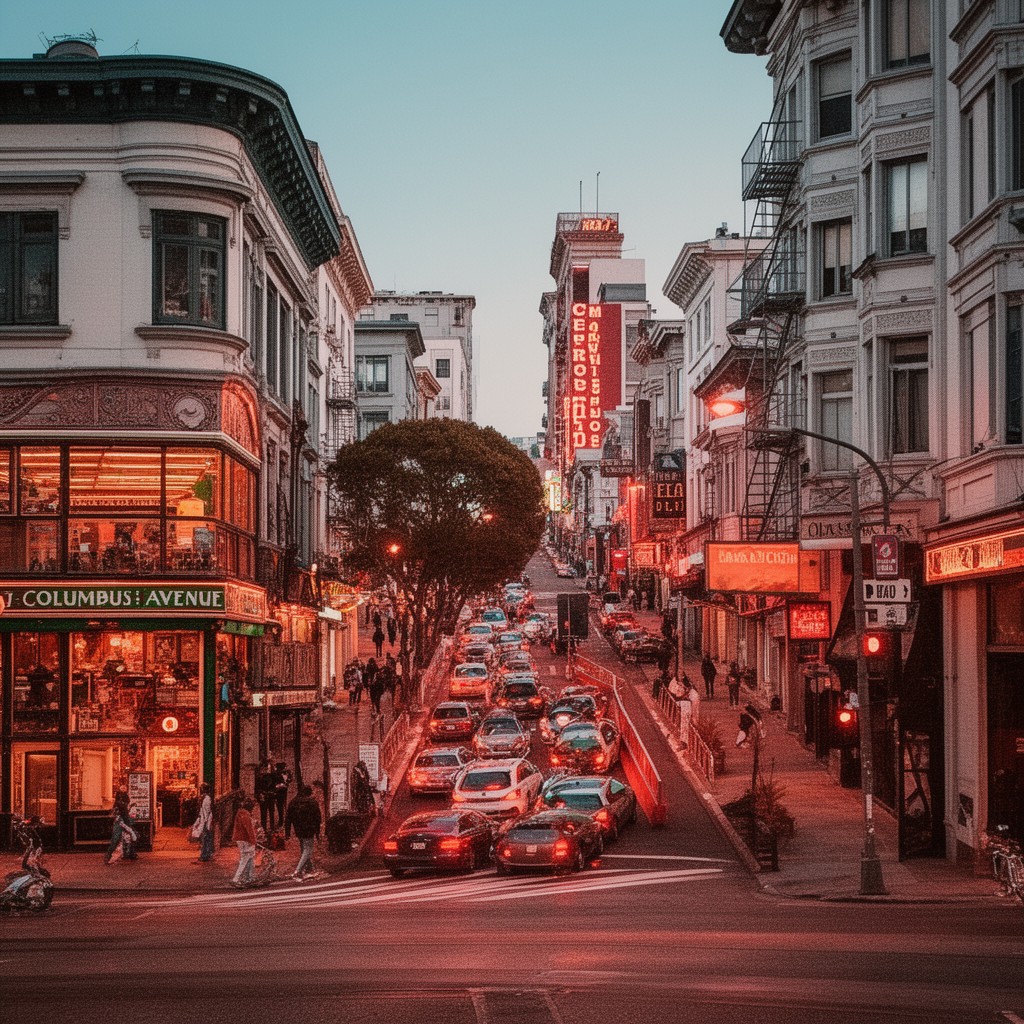 AI-generated illustration of Columbus Avenue