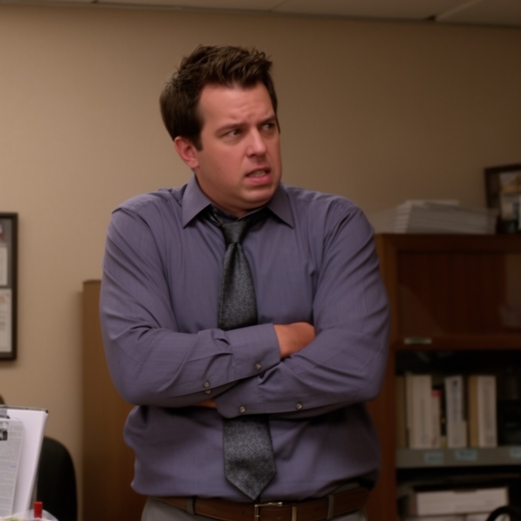AI-generated illustration of Andy Bernard
