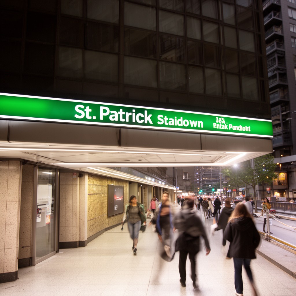 AI-generated illustration of St. Patrick station