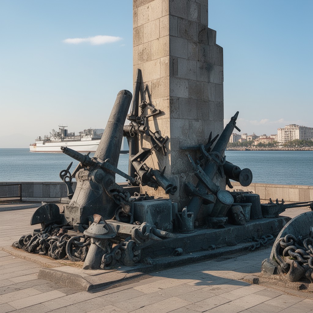 AI-generated illustration of Monument to the Sunken Ships