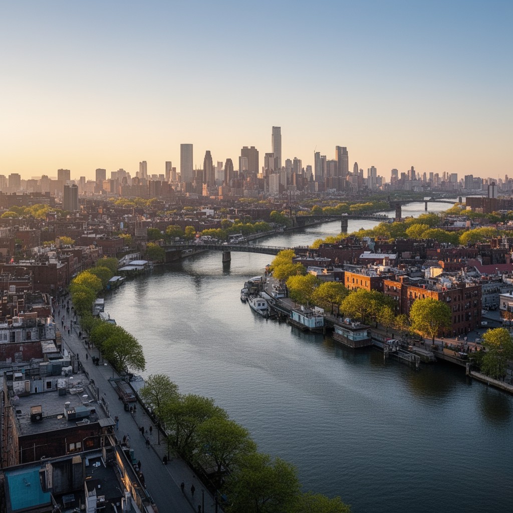 AI-generated illustration of Harlem River