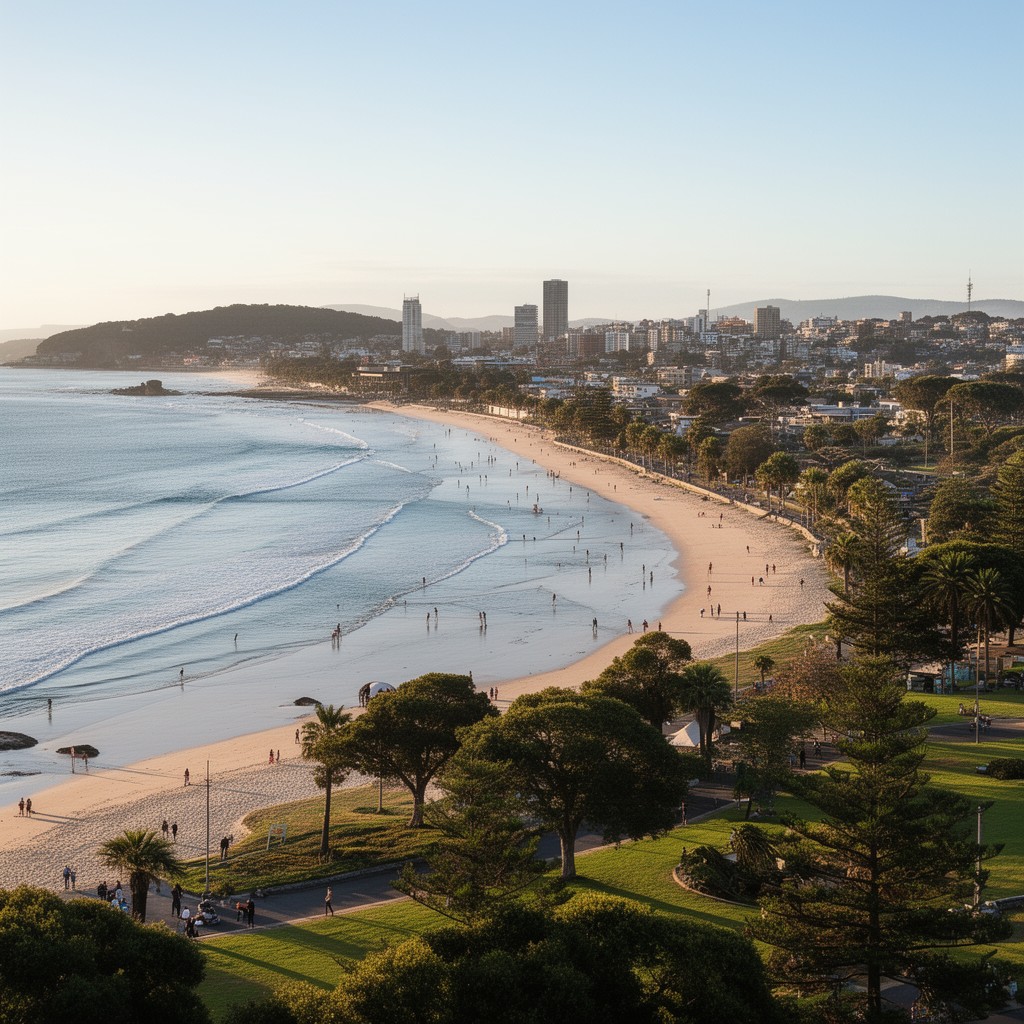 AI-generated illustration of North Wollongong Beach