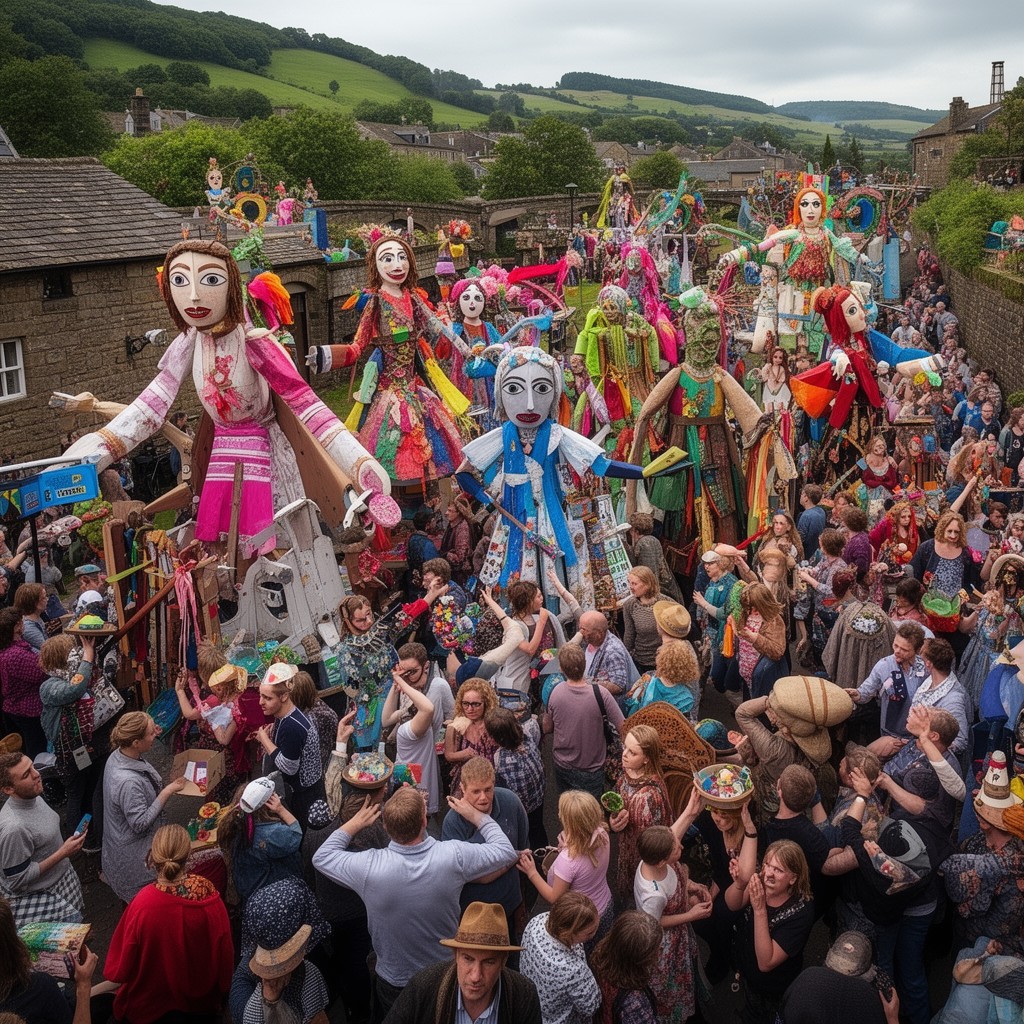 AI-generated illustration of Hebden Bridge Handmade Parade