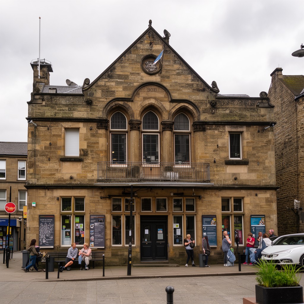 AI-generated illustration of Hebden Bridge Town Hall